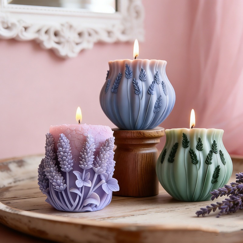 Candle Making Party - 2pcs Lavender Series Candle Silicone Mold