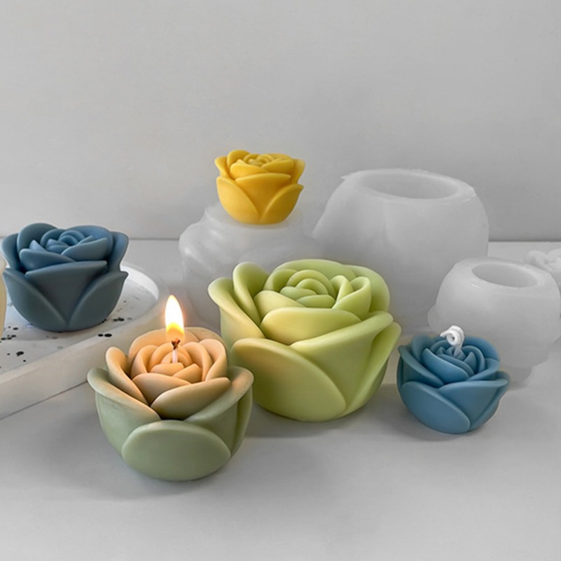 Candle Making Supplies Wholesale - Valentine's Day Rose Flower Silicone Candle