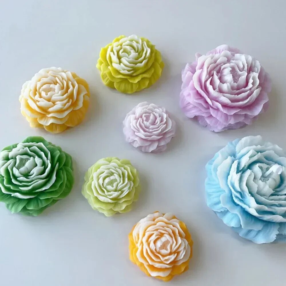 Candle Making Party - 3D Peony Candle Silicone Mold DIY