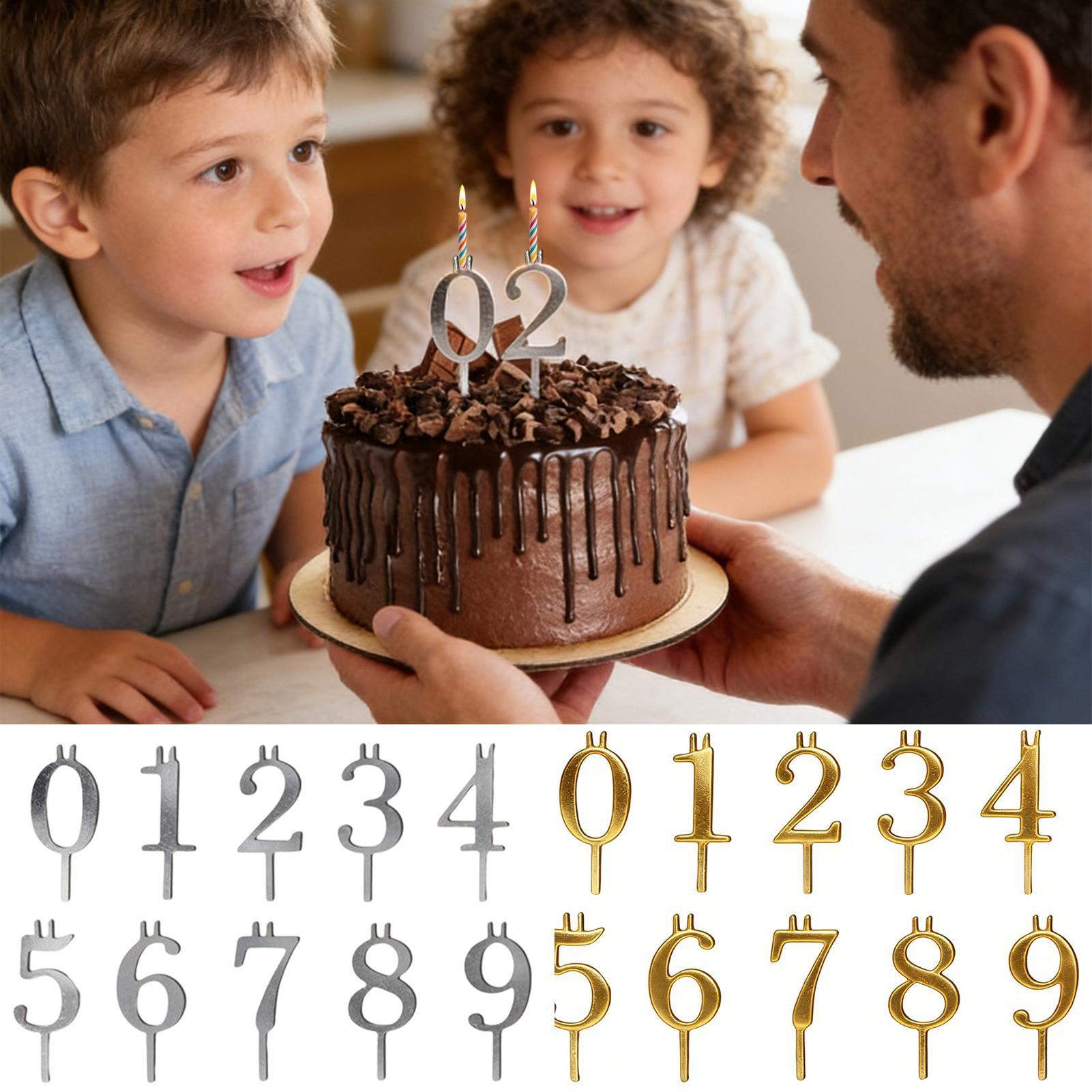 Candle Making Supplies Wholesale - 10pcs 0-9 Number Cake Toppers Metal