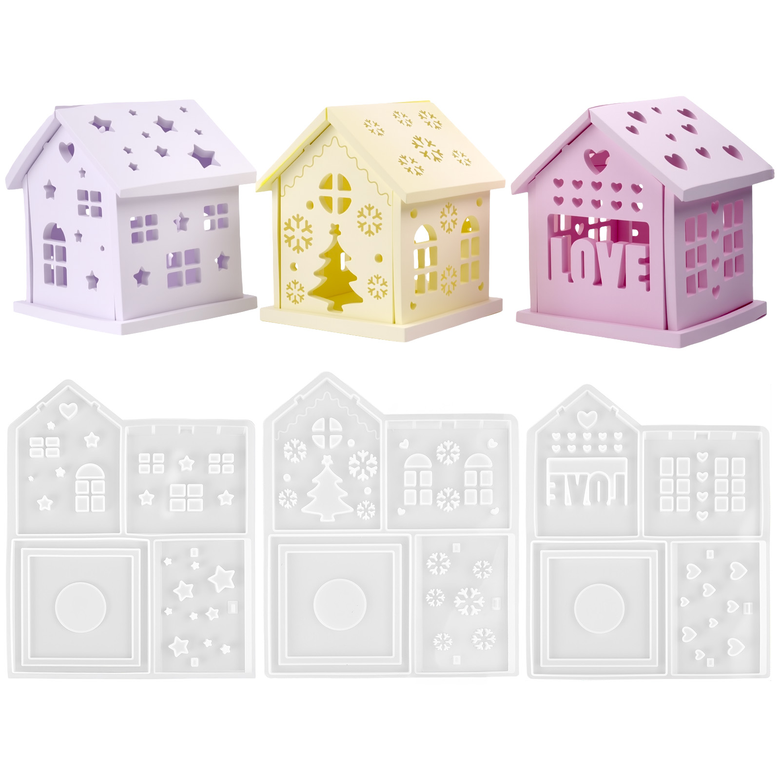 3D House Silicone Mold DIY Chr - Candle Making Party 评论和价格
