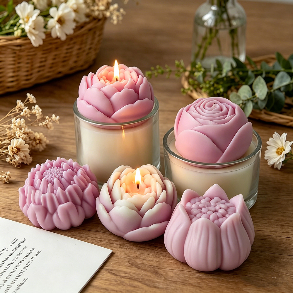 3D Flower Silicone Mold Peony  - Candle Making Party 评论和价格