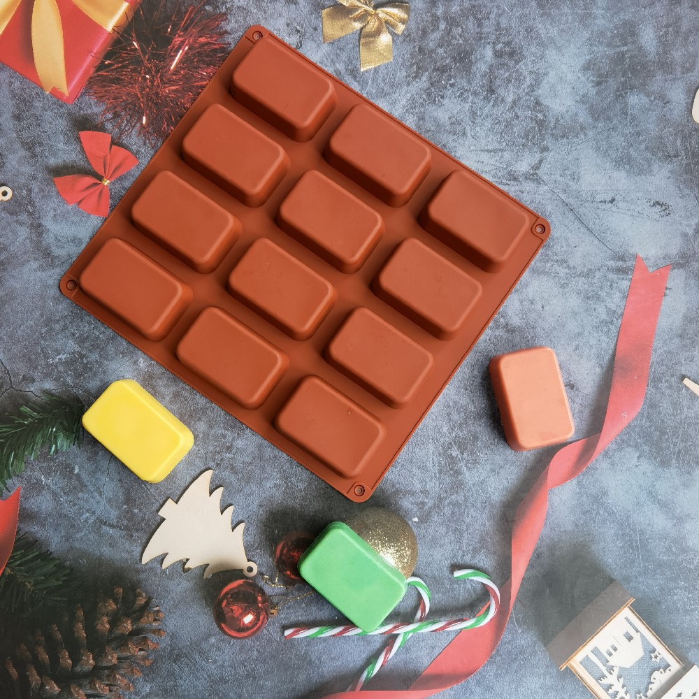 12 Cavity Square Silicone Soap - Candle Making Supplies Wholesale 评论和价格