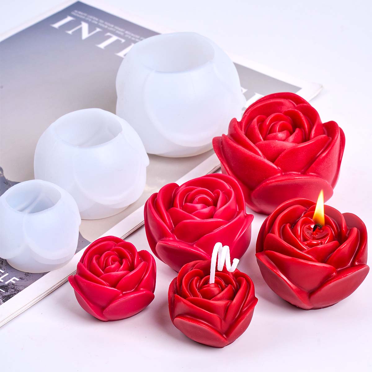 3D Flower Shape Silicone Candl - Candle Making Party 评论和价格