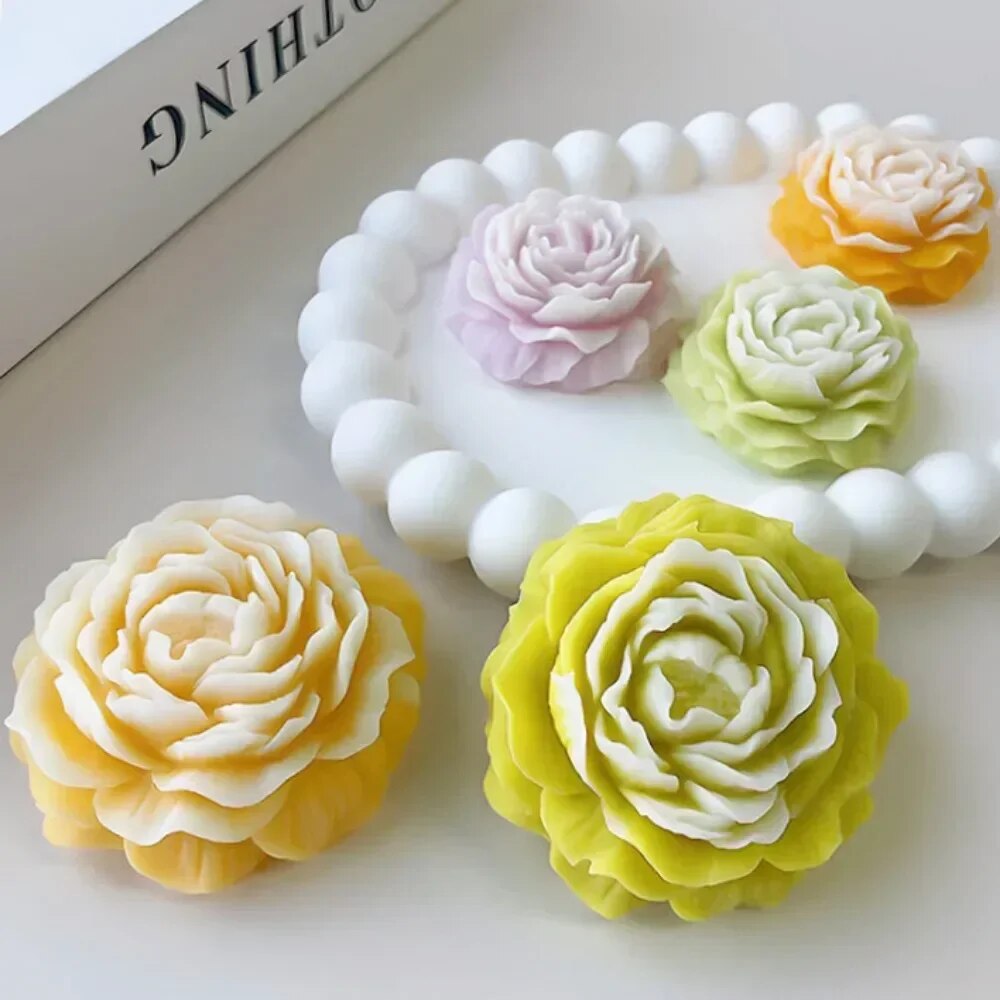 3D Peony Candle Silicone Mold  - Candle Making Party 评论和价格