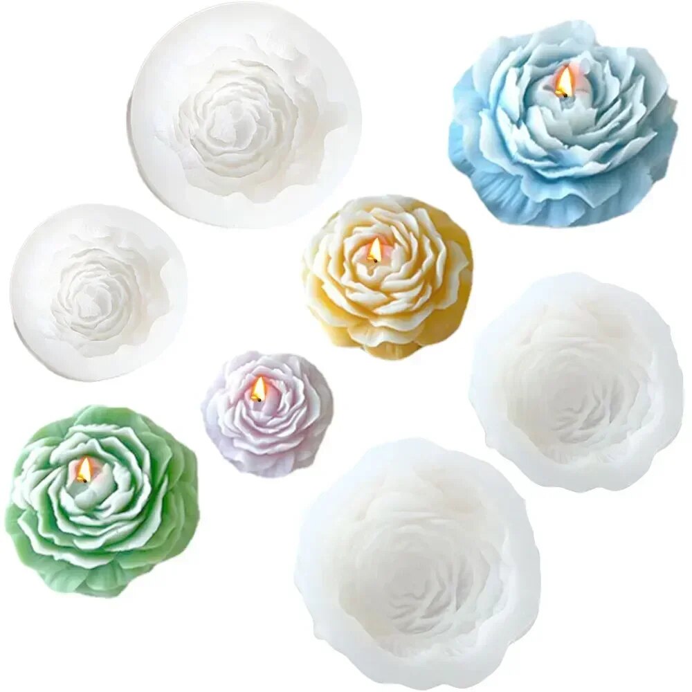3D Peony Candle Silicone Mold  - Candle Making Party 评论和价格